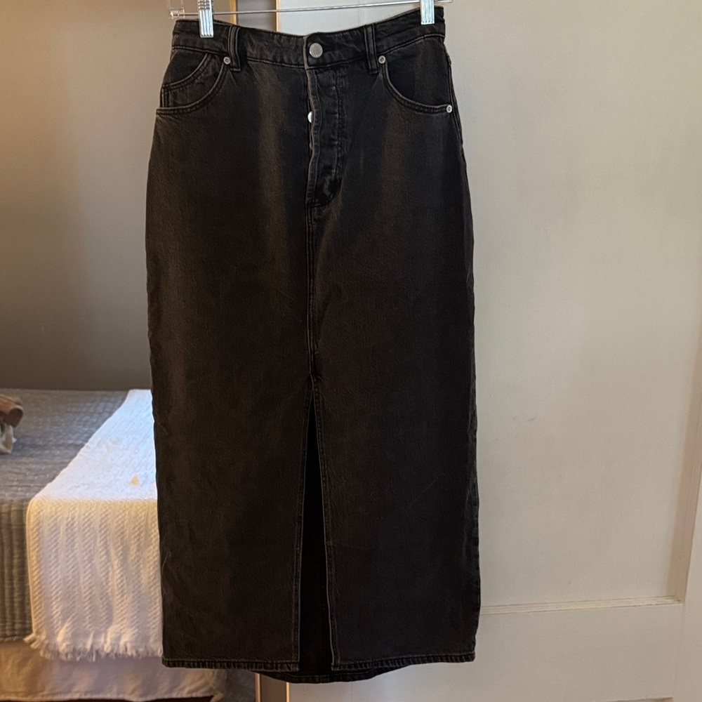 Rolla’s Black Denim Maxi Skirt